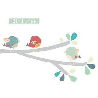 bird branch fabric wall stickers by littleprints
