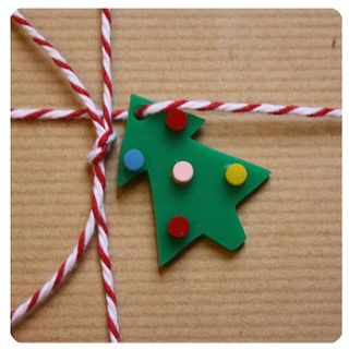 'christmas tree' gift wrap decorations by kayleigh o'mara