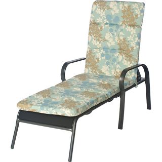 Ali Patio Outdoor Tufted Blue Floral Chaise Lounge Chair Cushion