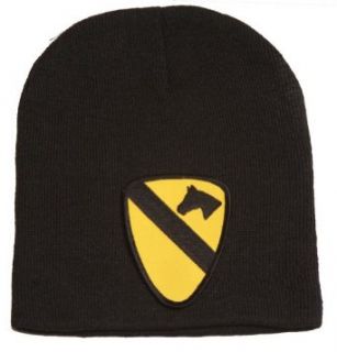 Delux Military 3D Patch Embroidery Black Beanie Army 001st Cavalry Division at  Mens Clothing store