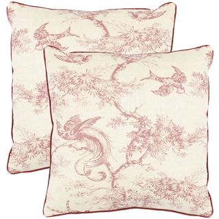 Sanctuary 18 inch White/ Raspberry Red Decorative Pillows (Set of 2) Safavieh Throw Pillows