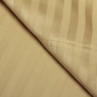 Elite Home Products Wrinkle Resistant Woven Stripe All Cotton Sheet Set Gold Size Twin
