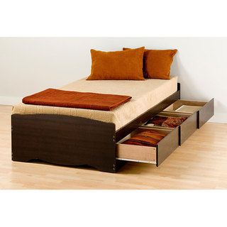 Espresso Twin Mates Platform Storage Bed With 3 Drawers