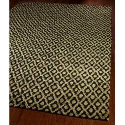Hand knotted Vegetable Dye Black/ Gold Rug (9 X 12)