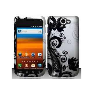 Samsung Exhibit II 4G T679 (T Mobile) Black/Silver Vines Design Hard Case Snap On Protector Cover + Free Wrist Band Cell Phones & Accessories