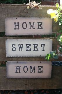 handmade 'home sweet home' sign by primitive angel country store