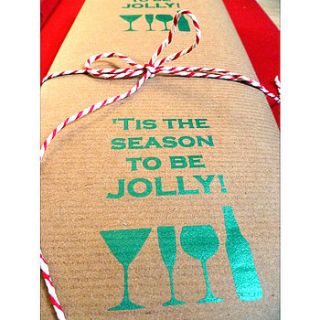 jolly time handmade christmas wrapping paper by indigoelephant