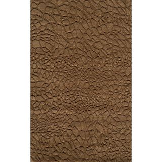 Hand loomed Loft Stones Brown Wool Rug (96 X 136)