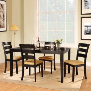 Wilma Black Ladder Back Cushioned 5 piece Dining Set