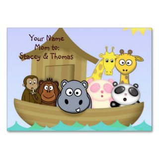 Colorful Animals in Noah's Ark Mommy Calling Card Business Card