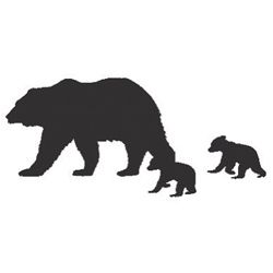 Art Impressions Wilderness Bear With Cubs Rubber Cling Stamp
