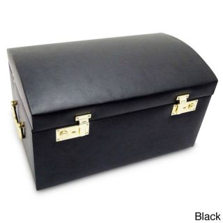 Morelle Marylyn Black Leather Jewelry Chest With Velvet Lining