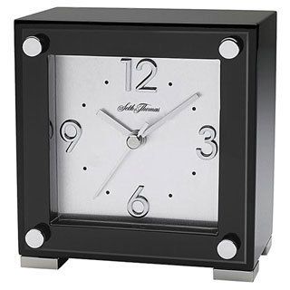 Seth Thomas Oblique Black Plastic Electric Alarm Clock