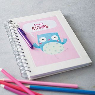 personalised girl's notebook and pen by made by ellis