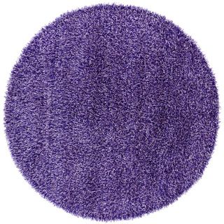 Handwoven Blue/purple Mandara Shag Rug (79 Round)