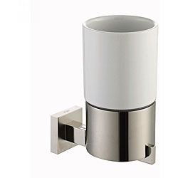 Kraus Aura Bathroom Accessory Ceramic Tumbler Holder Brushed Nickel