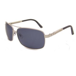 Us Polo Association Mens Silver Aviator Sunglasses With Gray Polarized Lenses