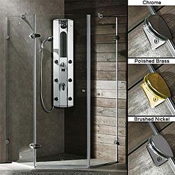 Vigo Reversible Frameless Neo angle 3/8 inch Clear Shower Enclosure
