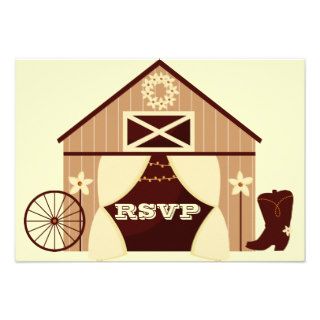 Cute Country Western Cowboy Wedding RSVP Card