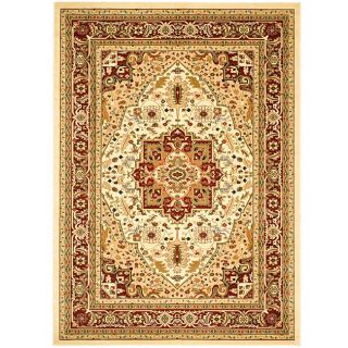 Lyndhurst Collection Traditional Ivory/red Area Rug (4 X 6)