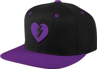 Mystery Heart Snap Back Adjustable Hat Black/Purple  Skateboarding Apparel  Sports & Outdoors