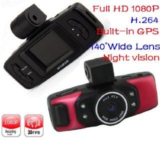 Car Camera Full Hd 1080p 30fps H.264 140 Degrees Wide Lens Car DVR Vehicle Dash Camera w/ G sensor & GPS & N ight Vision  Camcorders  Camera & Photo