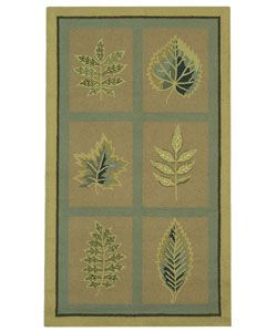 Handmade Forest Tan Wool Rug (29 X 49)