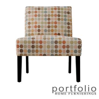 Portfolio Niles Beige Retro Dot Armless Chair