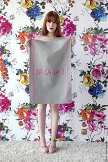 oh la la tea towel by caroline mcgrath