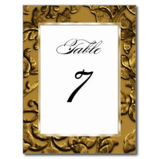 Table Number Embossed Look Damask Post Cards