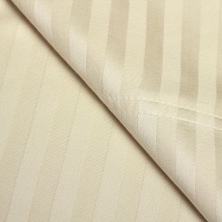 Elite Home Products Wrinkle Resistant Woven Stripe All Cotton Sheet Set Tan Size Full