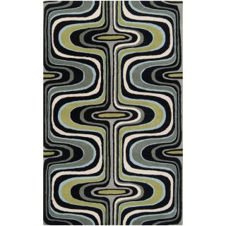 Tepper Jackson Hand tufted Contemporary Multicolored Swirl Dreamscape Wool Abstract Area Rug (8 X 1