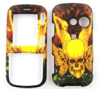 LG Rumor 2 LX265 Skull with Wings Hard Case,Cover,Faceplate,SnapOn,Protector Cell Phones & Accessories