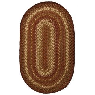 Latte Brown Cotton Braided Oval Rug (23 X 39)