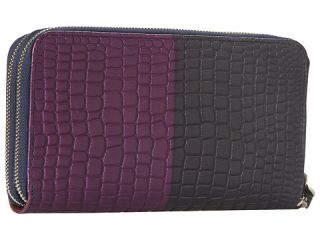Cole Haan Double Zip Wallet Blazer Blue/Purple Reign Croc Print