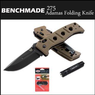 Benchmade Knife 275 Adamas Limited Edition Folding Knife Axis Locking Mechanism & G10 Handle Black + Smiths Pocket PAL Manual Knife Sharpener + Accessory Kit  Hunting Knives  Sports & Outdoors
