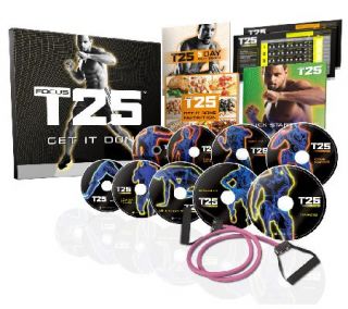 Focus T25 by Shaun T 11 Workout Programs and Resistance Band —
