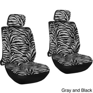 Oxgord Velour Zebra / Tiger 6 piece Seat Cover Set For Low Back Bucket Front Chairs