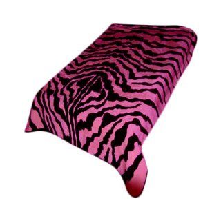 Duke Acrylic Mink 275 Zebra Skin Blanket, Pink/Black   Bed Blankets