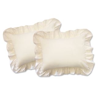 None Cotton Blend Poplin Ruffled Pillow Shams (pack Of 2) Off White Size Standard