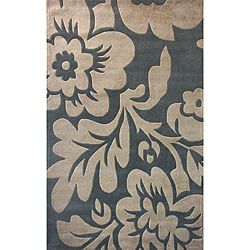 Nuloom Hand tufted Pino Collection Floral Slate Rug (76 X 96)