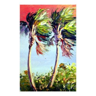 Palm Trees in the Wind Custom Stationery