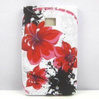 New Chinese Style Big Red Flower TPU Gel Silicone Case Cover Skin For LG Optimus L3 E400 Cell Phones & Accessories