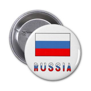 Russia Flag & Word Button