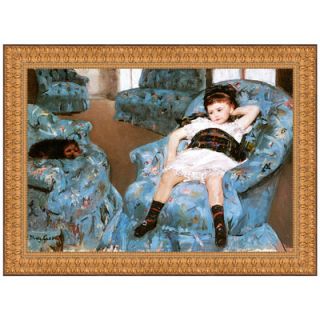 Design Toscano Little Girl in a Blue Armchair, 1878 Replica Painting