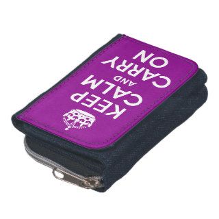 Dark Magenta Keep Calm and Carry On Wallets