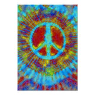 Abstract Psychedelic Tie Dye Peace Sign Poster