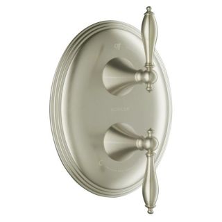Kohler K t10302 4m bn Vibrant Brushed Nickel Finial Traditional Stacked Valve Trim With Lever Handles, Valve Not Included