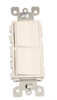 Leviton 5641 W 15 Amp, 120/277 Volt, Decora Brand Style Single Pole / 3 Way AC Combination Switch, Commercial Grade, Grounding, White   Wall Light Switches  