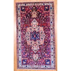 Persian Hand knotted Bakhtiari Burgundy/ Ivory Wool Rug (5'8 x 10') 5x8   6x9 Rugs